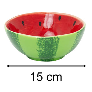 Ceramic Watermelon Bowl, 300ml Fruit Shaped Snack Serving Dish Summer Tableware