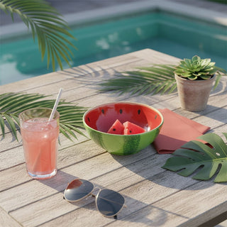 Ceramic Watermelon Bowl, 300ml Fruit Shaped Snack Serving Dish Summer Tableware