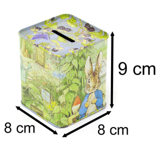 Beatrix Potter Peter Rabbit Money Tin | Children's Square Piggy Bank Money Box