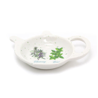 The Herb Garden - Teapot Shaped Tea Bag Dish | Tea Bag Tidy Tea Spoon Rest
