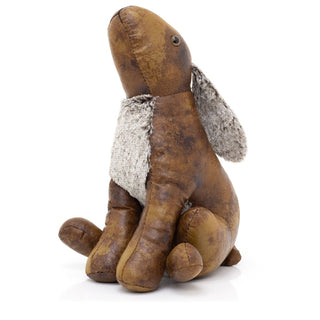 Charlie Rabbit Doorstop | Faux Leather Weighted Hare Animal Door Stop 1.8kg