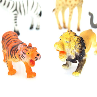 Children's Pack Of 6 Wild Jungle Plastic Figures Safari Toy Animals