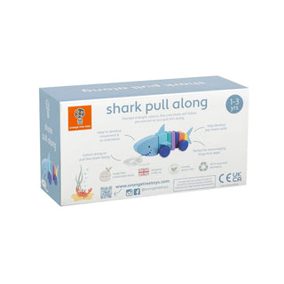 Childrens Pull Along Toy Shark | Wooden Push And Pull Along Toy For 1 Year Olds