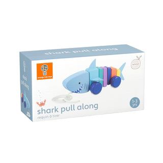 Childrens Pull Along Toy Shark | Wooden Push And Pull Along Toy For 1 Year Olds