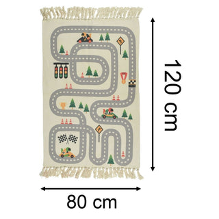 Childrens Race Track Rug | Area Rug For Kids Racing Track Circuit Rug 80 x 120cm