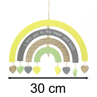 Childrens Rainbow Hanging Decoration | Wooden Rainbow Kids Room & Baby Nursery