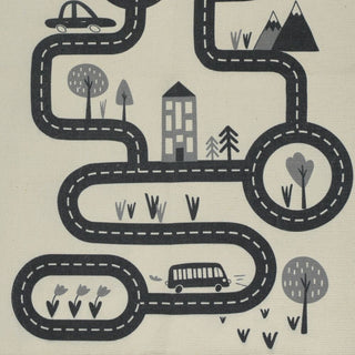 Childrens Road Map Rug | Area Rug For Kids Town City Highway Rug 80 X 120cm