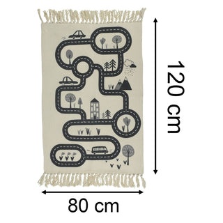 Childrens Road Map Rug | Area Rug For Kids Town City Highway Rug 80 X 120cm