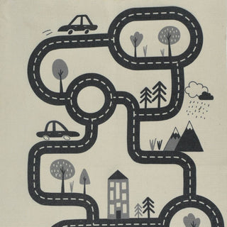 Childrens Road Map Rug | Area Rug For Kids Town City Highway Rug 80 X 120cm