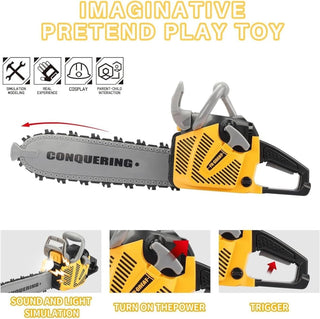 Children's Toy Chainsaw with Lights Sounds and Rotating Chain | Kids Tools - 41cm
