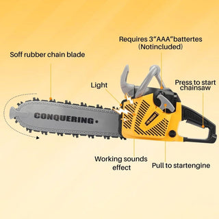 Children's Toy Chainsaw with Lights Sounds and Rotating Chain | Kids Tools - 41cm