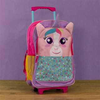Childrens Unicorn Suitcase | Kids Travel Rucksack Cabin Bag Carry On Suitcase