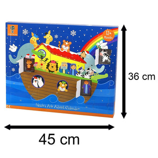 Children's Wooden Noah's Ark Christmas Advent Calendar | Wood Advent Calendar Advent Calendar For Kids | Noah's Ark Playset Advent Calendar