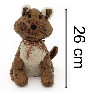 Chloe Cat Doorstop | Novelty Faux Leather Cat Door Stop with Ribbon 1.5kg - 26cm