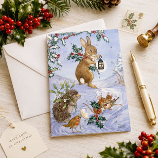Christmas Animals Advent Calendar Greetings Card, A5 24-Door Card