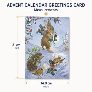 Christmas Animals Advent Calendar Greetings Card, A5 24-Door Card