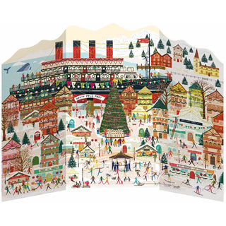 Christmas at the Port Large 3D Advent Calendar, Freestanding Village 24 Door
