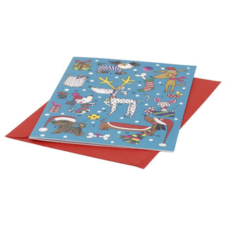 Christmas Dogs Advent Calendar Greetings Card with Envelope, 18cm 24 Door Card