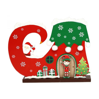 Christmas Elf Boot House Wooden Freestanding Xmas Decoration