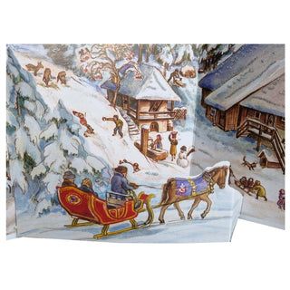 Christmas in the Alps 3D Panoramic Advent Calendar, Snowy Village Scene