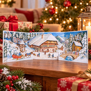 Christmas in the Alps 3D Panoramic Advent Calendar, Snowy Village Scene
