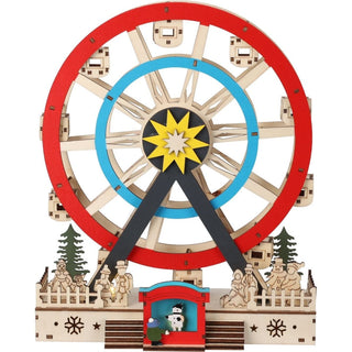 Christmas LED Ferris Wheel Ornament | Light - up Big Wheel Spinning Decoration