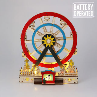 Christmas LED Ferris Wheel Ornament | Light - up Big Wheel Spinning Decoration