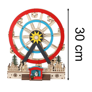 Christmas LED Ferris Wheel Ornament | Light - up Big Wheel Spinning Decoration
