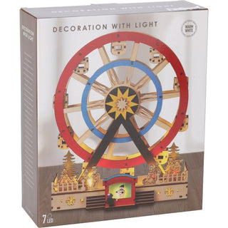Christmas LED Ferris Wheel Ornament | Light - up Big Wheel Spinning Decoration