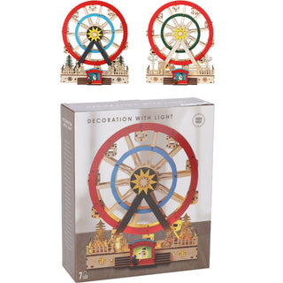 Christmas LED Ferris Wheel Ornament | Light - up Big Wheel Spinning Decoration