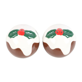 Christmas Pudding Salt & Pepper Shakers | Ceramic Christmas Salt & Pepper Pots