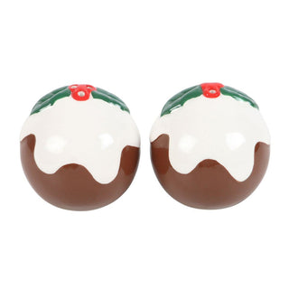 Christmas Pudding Salt & Pepper Shakers | Ceramic Christmas Salt & Pepper Pots