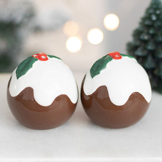 Christmas Pudding Salt & Pepper Shakers | Ceramic Christmas Salt & Pepper Pots