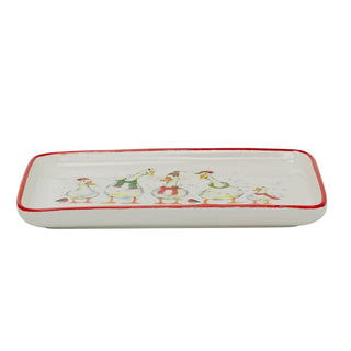 Christmas Quackers Ceramic Duck Plate | Festive Christmas Serving Dish 22x12cm