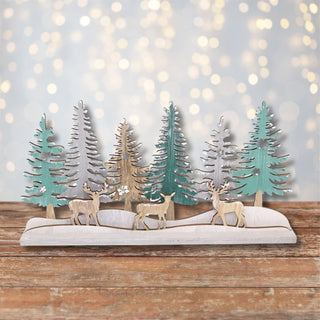 Christmas Reindeer Stag Wooden Winter Woodland Decoration ~ Alpine Forest Xmas Ornament