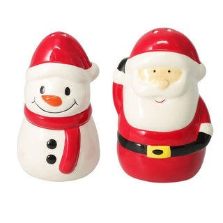 Christmas Santa & Snowman Salt and Pepper Shakers | Ceramic Salt & Pepper Set