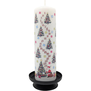 Christmas Trees Advent Pillar Candle | Christmas Advent Calendar Candle - 20cm