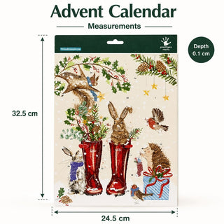 Christmas Wellies Traditional Picture Advent Calendar, 24 Door Calendar, 32.5cm