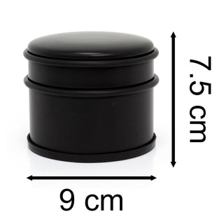 Chunky Round Black Doorstop | Stainless Steel Rubber Door Stop with Bumper - 9cm