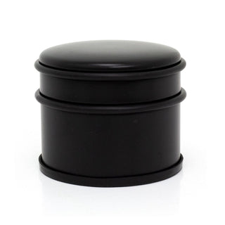 Chunky Round Black Doorstop | Stainless Steel Rubber Door Stop with Bumper - 9cm