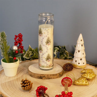 Cinnamon Christmas Advent Candle | Advent Pillar Candle in Glass Jar - 21cm