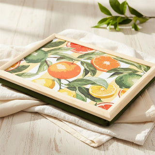 Citrus Lap Tray with Cushion, 43cm Bean Bag Cushioned Padded Laptray for Eating