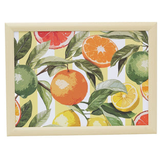 Citrus Lap Tray with Cushion, 43cm Bean Bag Cushioned Padded Laptray for Eating