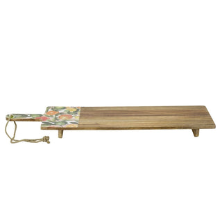 Citrus Mango Wood Serving Board with Legs, 100cm Raised Wooden Serving Platter