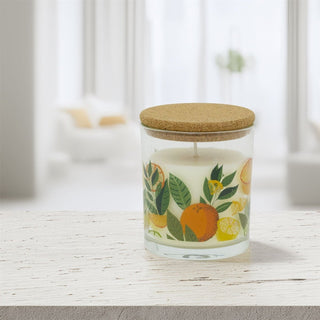 Citrus Zest Scented Candle | Glass Jar with Cork Lid for Fresh Home Fragrance