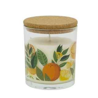 Citrus Zest Scented Candle | Glass Jar with Cork Lid for Fresh Home Fragrance