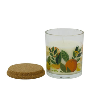 Citrus Zest Scented Candle | Glass Jar with Cork Lid for Fresh Home Fragrance