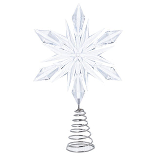 Clear Acrylic Star Christmas Tree Topper, Gisela Graham Snowflake 33cm