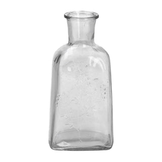 Clear Glass Wildflower Bottle Vase, 19cm Decorative Glass Flower Vase