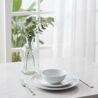 Clear Glass Wildflower Bottle Vase, 19cm Decorative Glass Flower Vase